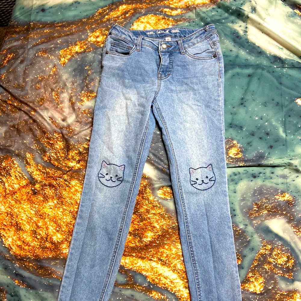 Denim with cat knees